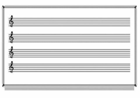 Akyazı Duvara Monte Laminant Müzik Çizgili  Yazı Tahtası 120x200