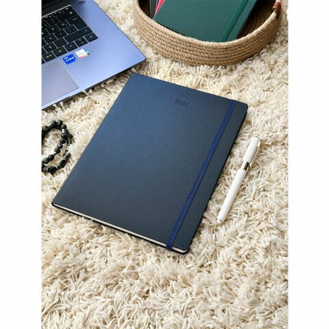 Victoria\'s Journals Classic 2024 Sert Kapak Haftalık Ajanda 19x25 Lacivert 123-9147