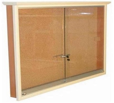 Akyazı Camekanlı Mantar Pano Ahşap Çerçeve 90X180
