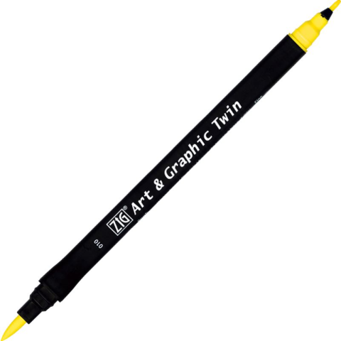 Zig Art & Graphic Twin Brush Pen Çift Uçlu Çizim Kalemi Lemon Yellow TUT-80 010