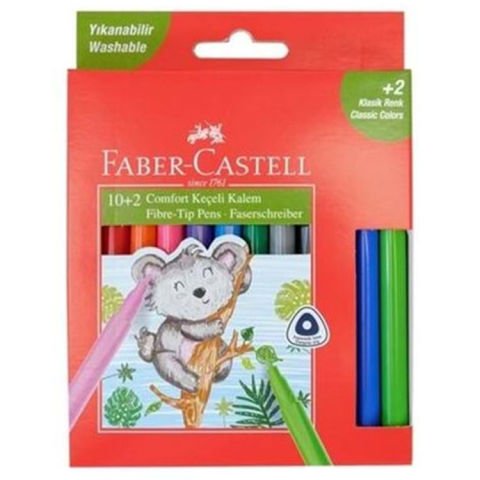 Faber Castell Keçeli Boya Kalemi Comfort Fırça Uçlu 10+2 Hediye