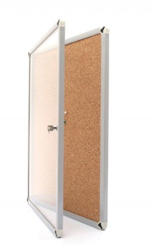 Akyazı Camekanlı Kapaklı Mantar Pano Alüminyum İnce Çerçeveli 60x90