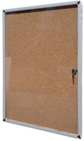 Akyazı Camekanlı Kapaklı Mantar Pano Alüminyum İnce Çerçeveli 90x120