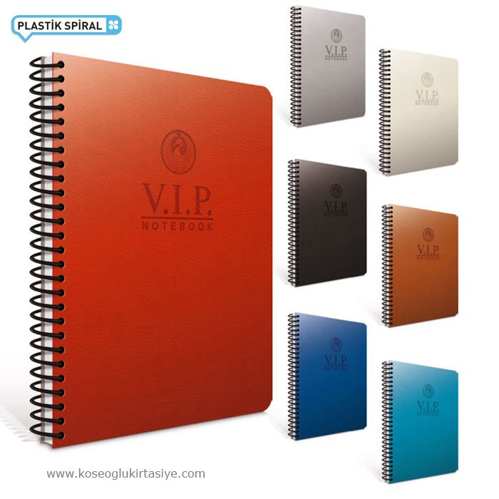 Gıpta VIP Spiralli Deri Kapak Defter 17x24 140yp.Çizgili