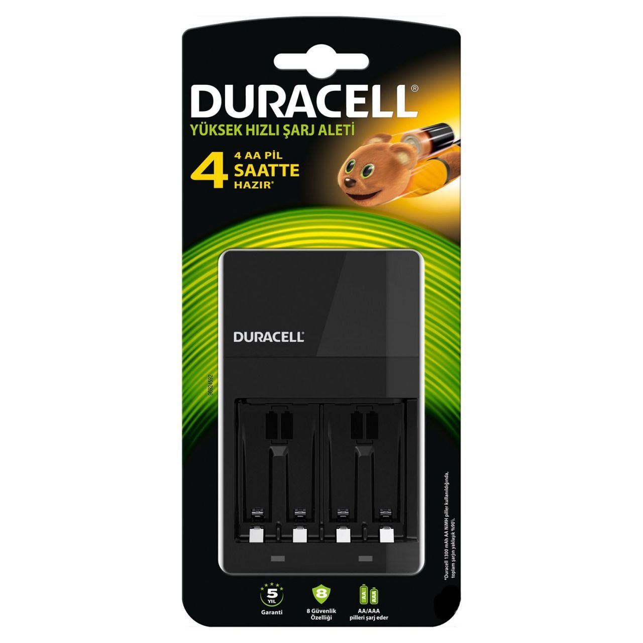 Duracell Hızlı Eko CEF 14 Pil Şarj Aleti+2 Yedek Pil