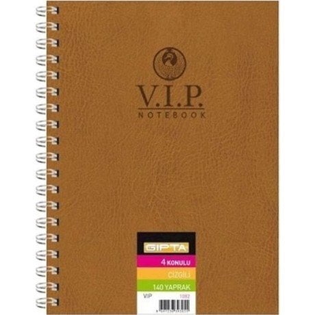 Gıpta VIP Spiralli Deri Kapak Defter A4 140yp.Çizgili