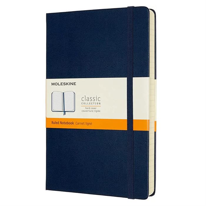 Moleskine Classic Expanded Sert Kapak Çizgili Defter 13x21 Safir Mavi
