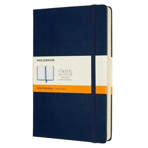 Moleskine Classic Expanded Sert Kapak Çizgili Defter 13x21 Safir Mavi