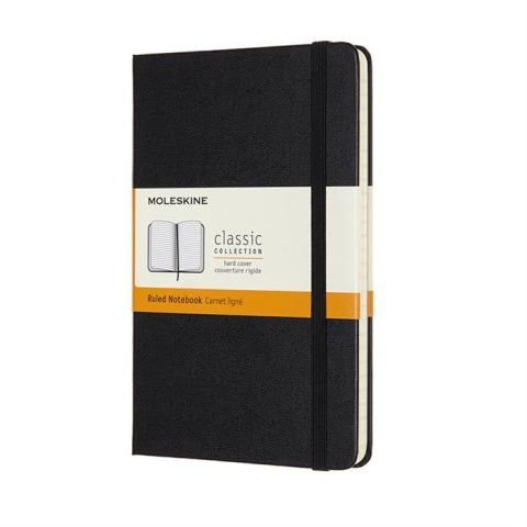 Moleskine Classic Sert Kapak Çizgili Defter 11.5x18 Siyah