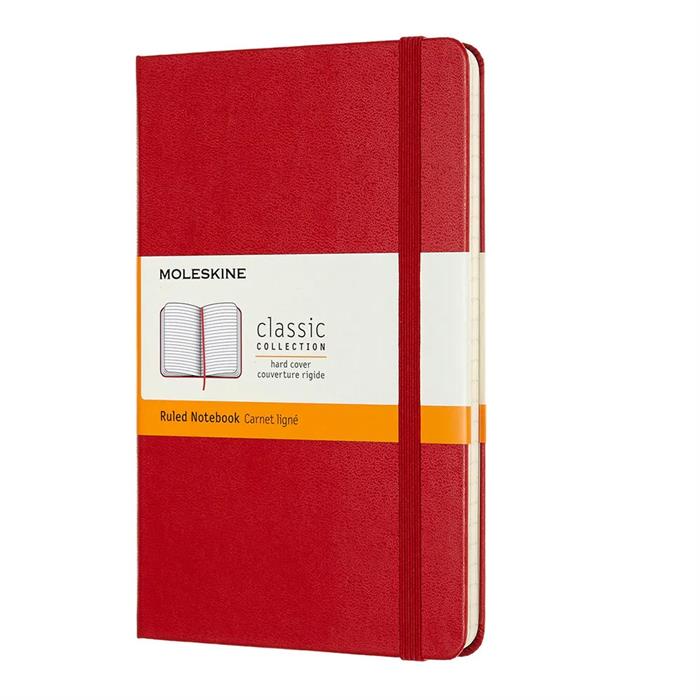 Moleskine Classic Sert Kapak Çizgili Defter 11.5x18 Scarlet Red