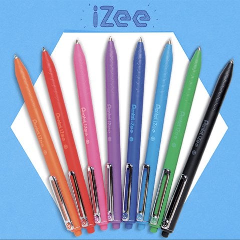 Pentel İzee 1.0mm Yağ Bazlı Tükenmez Kalem Açık Mavi