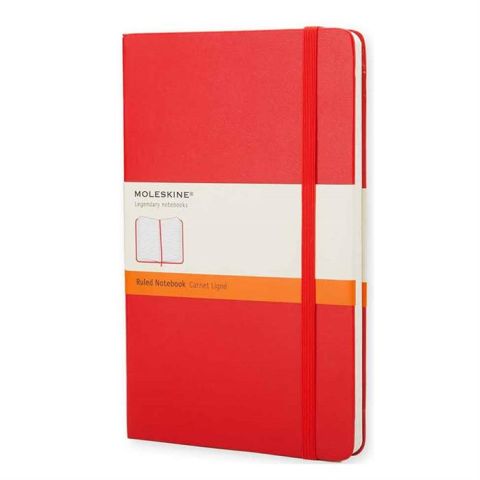 Moleskine Büyük Boy 13x21 Sert Kapak Çizgili Defter Kırmızı