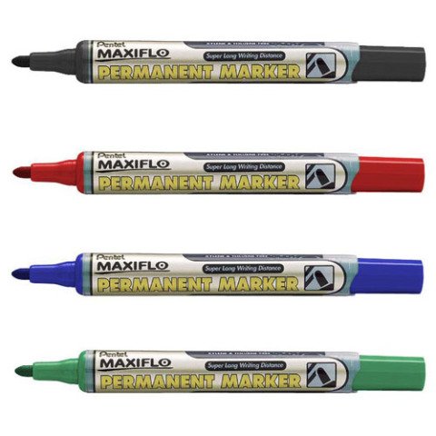 Pentel Likit Mürekkepli Permanent Marker Yuvarlak Uç Kırmızı