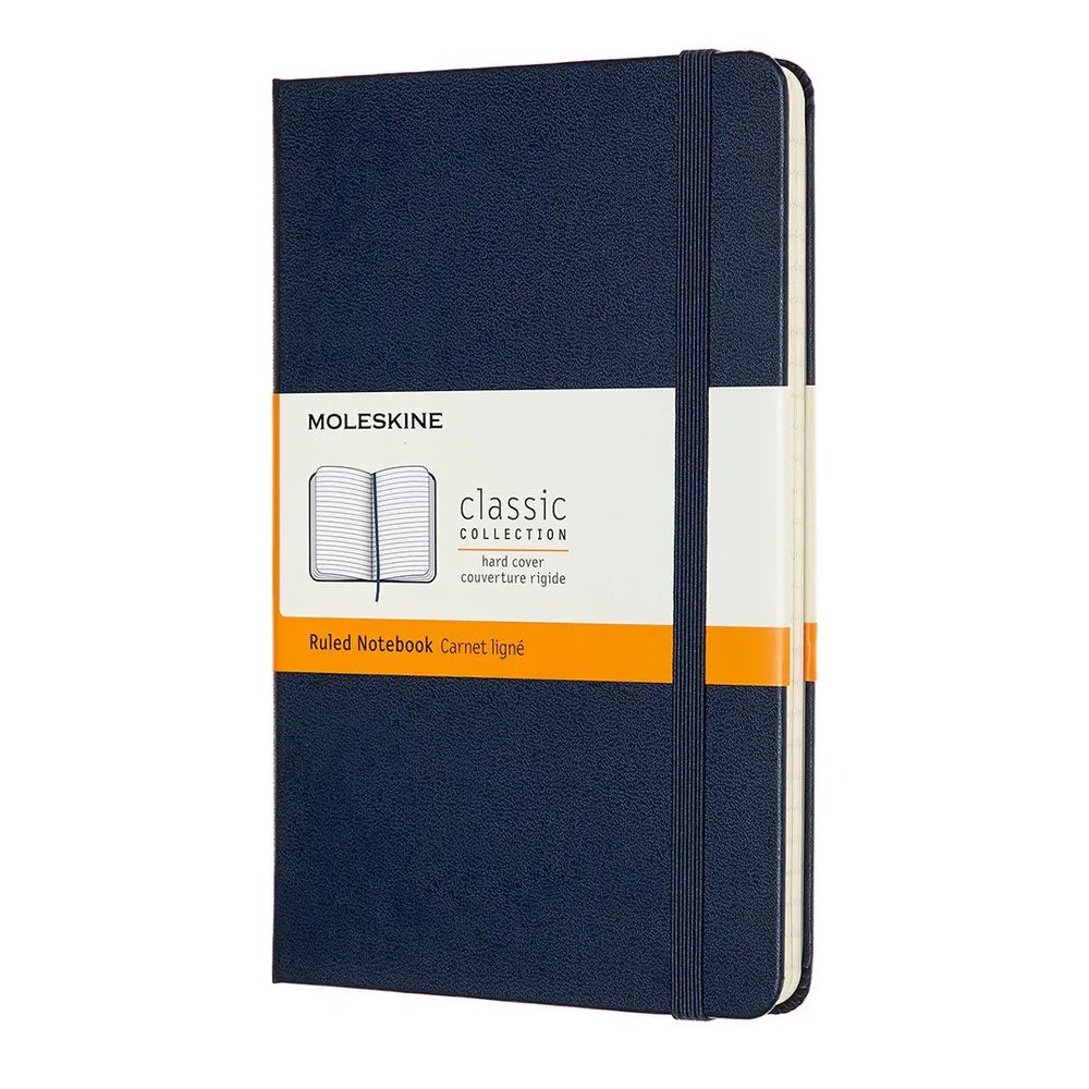 Moleskine Classic Sert Kapak Çizgili Defter 11.5x18 Safir Mavi