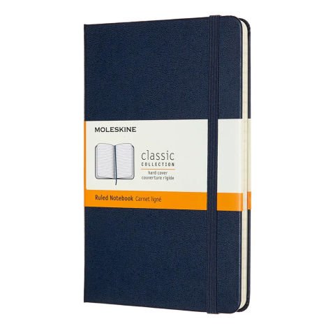 Moleskine Classic Sert Kapak Çizgili Defter 11.5x18 Safir Mavi