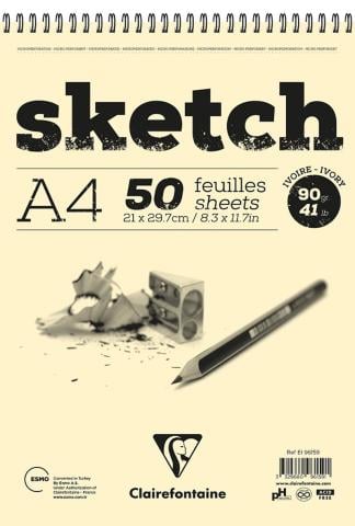 Clairefontaine Sketch Blok A4 Esquisse Ivory 90 GR 50YP 96159