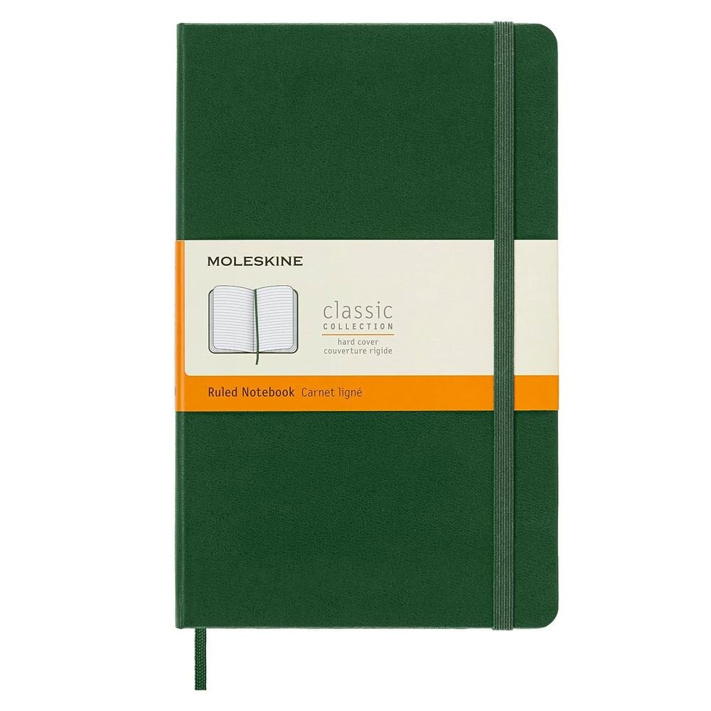Moleskine Classic Sert Kapak Çizgili Defter 13X21 Mersin Yeşili