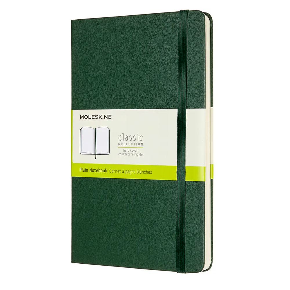 Moleskine Classic Sert Kapak Çizgisiz Defter 13X21 Mersin Yeşili