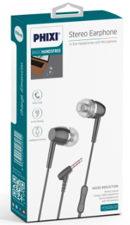 Phixi HS606B Basic Mikrofonlu Kulakiçi Gri Kulaklık