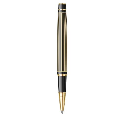 Scrikss Noble 35L Çizgi Desenli Roller Kalem Siyah Altın