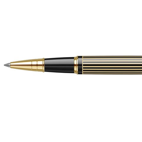 Scrikss Noble 35L Çizgi Desenli Roller Kalem Siyah Altın