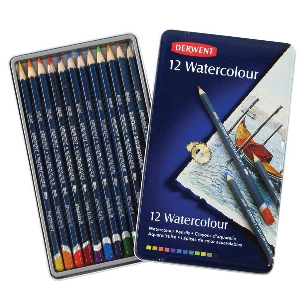 Derwent Watercolour 12 Renk Sulu Boya Kalemi