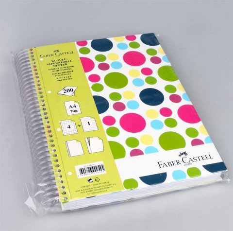 Faber Castell Sert Kapak Seperatörlü 3+1 Puantiye Defter 120 Yaprak