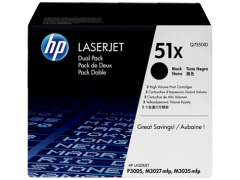 HP 51X 2-pack High Yield Black Original LaserJet Toner Cartridges (Q7551XD)