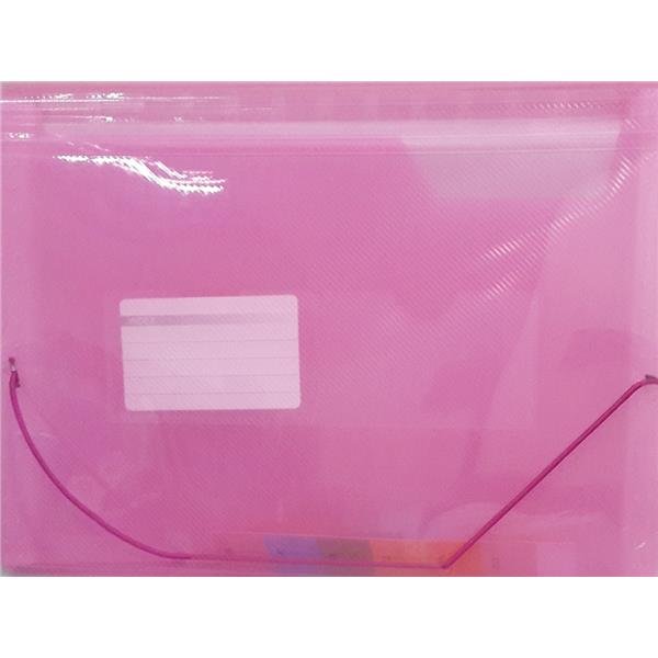 Kraf Körüklü Dosya 13 Cep Lastikli Pembe