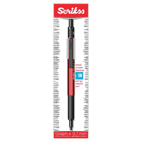 Scrikss Graph-X Mekanik Kurşun Kalem 0.7 Kırmızı