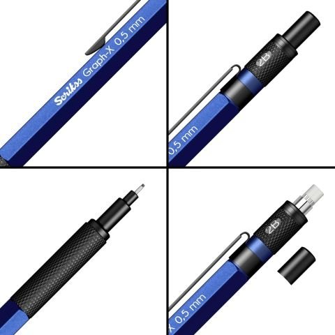 Scrikss Graph-X Mekanik Kurşun Kalem 0.5 Mavi