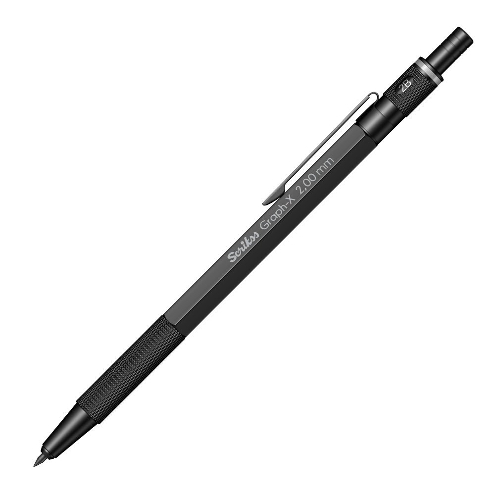 Scrikss Graph-X Mekanik Kurşun Kalem 2.0mm Mat Siyah