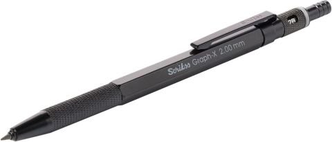 Scrikss Graph-X Mekanik Kurşun Kalem 2.0mm Mat Siyah