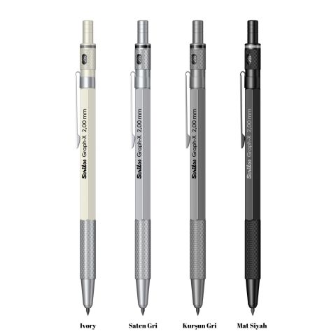 Scrikss Graph-X Mekanik Kurşun Kalem 2.0mm Saten Gri