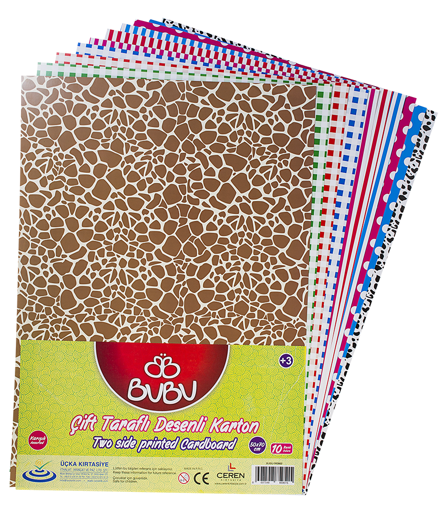 Bu-Bu 50*70 Çift Taraflı Desenli Karton
