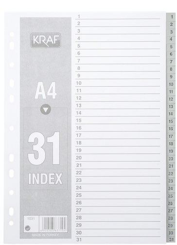 Kraf Separatör 1-31 Rakam