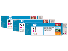 HP 91 3'lü Paket 775 ml Macenta Mürekkep Kartuşu (C9484A)