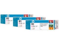 HP 91 3-pack 775-ml Light Magenta DesignJet Pigment Ink Cartridges (C9487A)