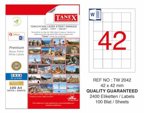 Tanex TW-2042 Laser Etiket 42x42mm