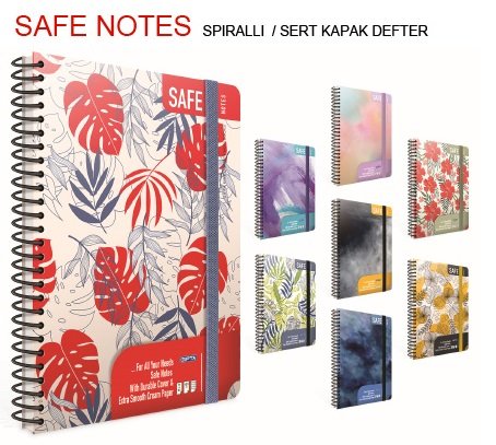 Safe Notes 17x24 Sert Kapak Defter 120yp.Çizgili