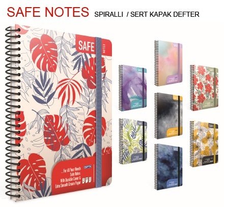 Safe Notes 17x24 Sert Kapak Defter 120yp.Çizgili
