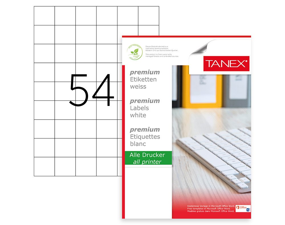 Tanex TW-2054 Laser Etiket 35x33.16mm