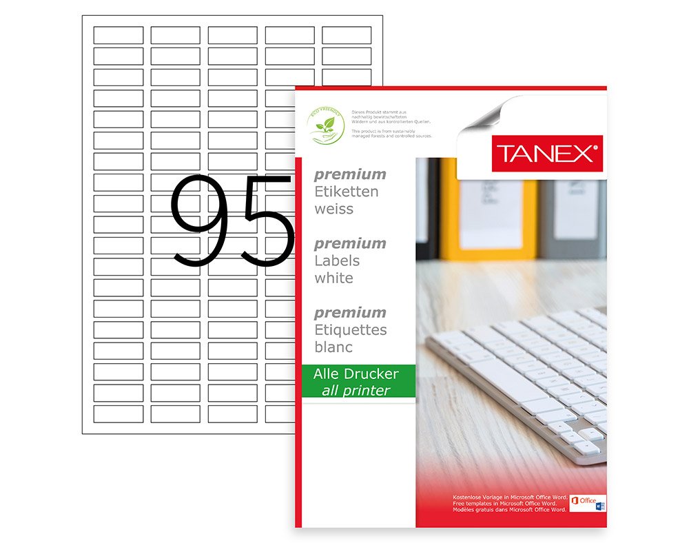 Tanex TW-2095 Laser Etiket 30x12mm