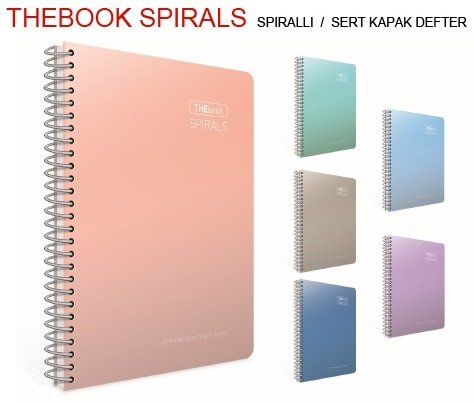 Thebook 17x24 Sert Kapak Spiralli Pastel Defter 100yp.Çizgisiz