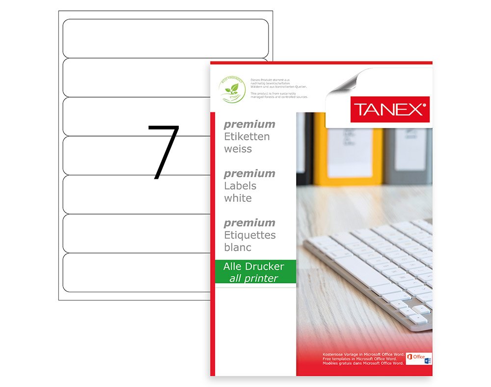 Tanex TW-2107 Laser Etiket 192.5x39mm