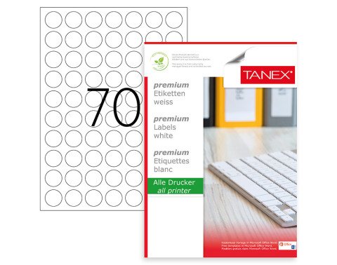 Tanex TW-2125 Laser Etiket Ø25mm