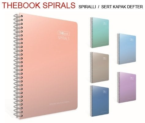 Thebook 17x24 Sert Kapak Spiralli Pastel Defter 140yp.Kareli