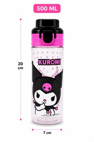 Kuromi Çocuk Matara Suluk 500 ML Siyah Pembe