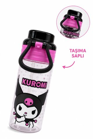 Kuromi Çocuk Matara Suluk 500 ML Siyah Pembe