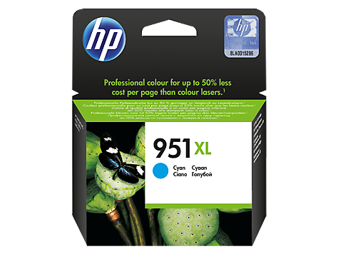 HP 951XL Yüksek Kapasiteli Camgöbeği Orijinal Mürekkep Kartuşu (CN046AE)